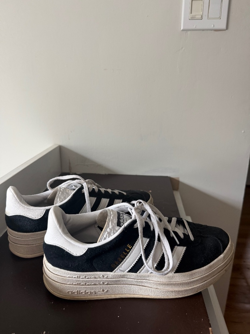 Adidas Gazelle Bold Platform Sneakers Core Black /Cloud White/ Women’s Size 8.5